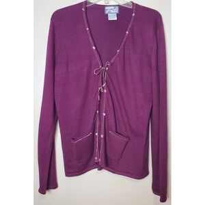 April Cornell Tie Front Cardigan Sweater Feminine Romantic Boho Cottagecore